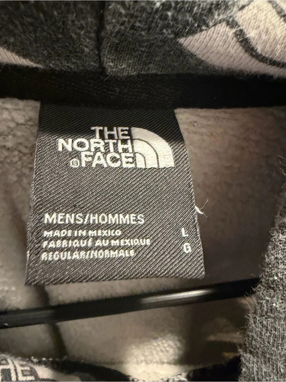 The North Face Men's Gray All-Over Logo Crewneck Hoodie